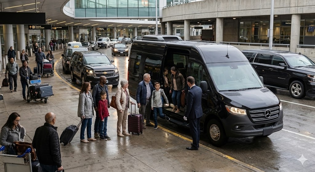 Brantford airport shuttle van at Pearson Terminal 1